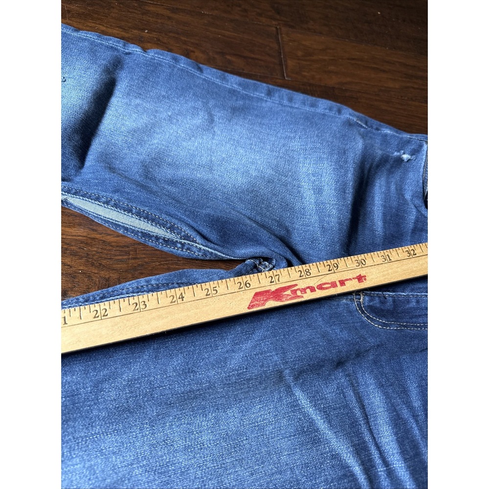 KUT Jeans Womens 6 blue color block Straight Distressed Detailing Fun SOHO BOHO - Picture 9 of 13
